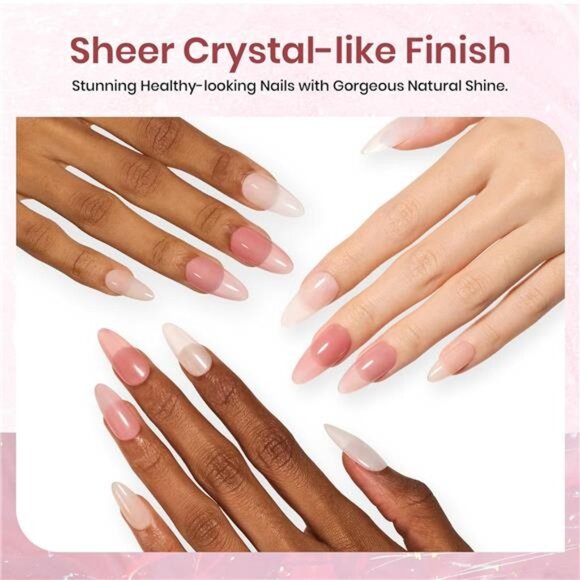 Jelly Gel Nail Polish Set, 6 Colors Neutral Sheer Milky White Nude Pink Gel - Picture 5 of 7